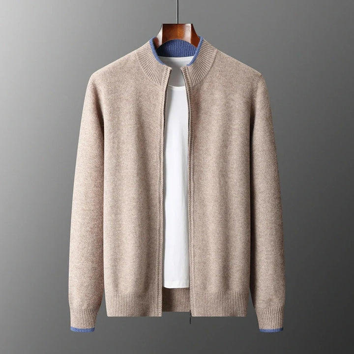 Hikari Knit Cashmere Zip-Up Jacket