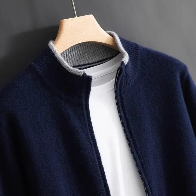 Hikari Knit Cashmere Zip-Up Jacket