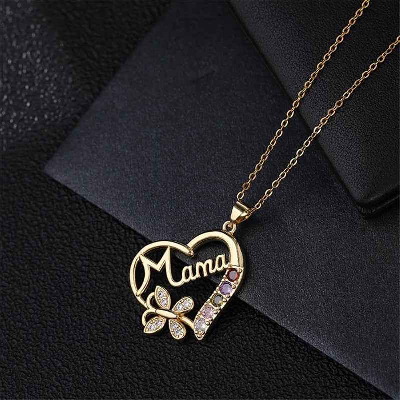 Mothers Day Mama Heart Necklace