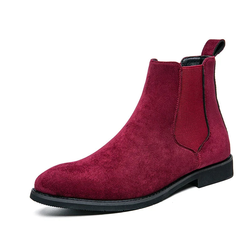 Bordeaux Suede Chelsea Boots - Ferruccio Mancini Collection