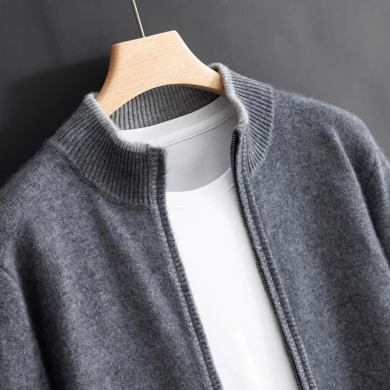 Hikari Knit Cashmere Zip-Up Jacket