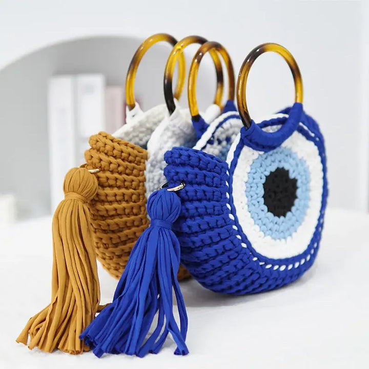 Evil Eye Crochet Handbag