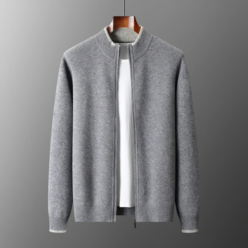 Hikari Knit Cashmere Zip-Up Jacket