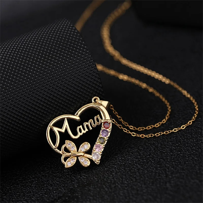 Mothers Day Mama Heart Necklace