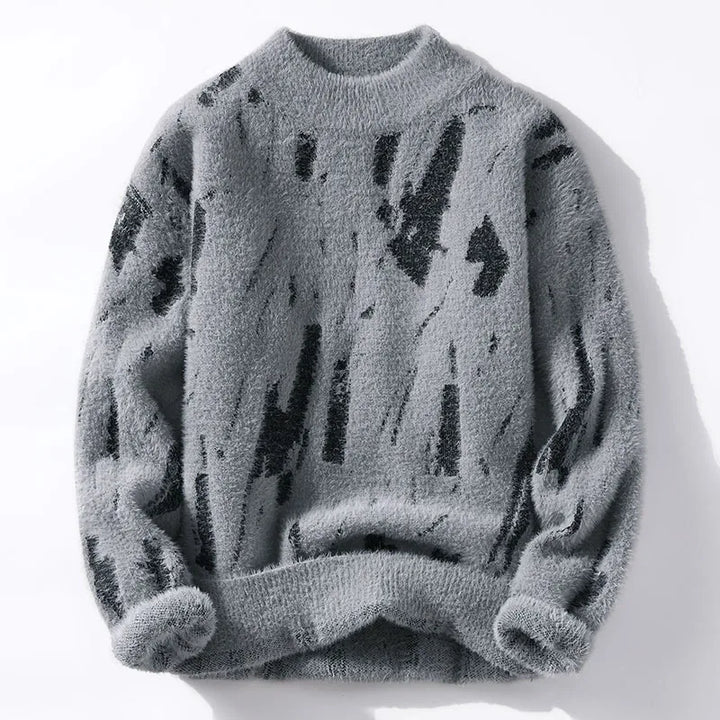 Monochrome Inkblot Pullover Sweater