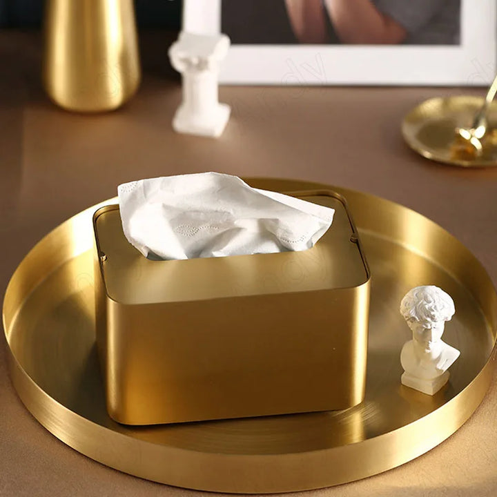 Luxe Brass Tissue Box