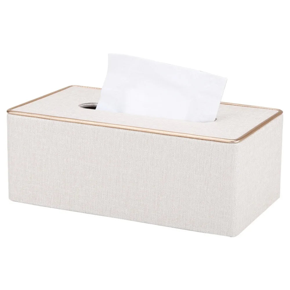 Royale Gold-Trim Leather Tissue Case