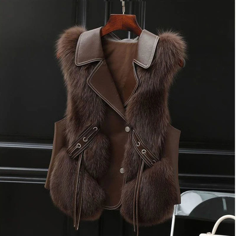 Velvet Faux Fur Gilet